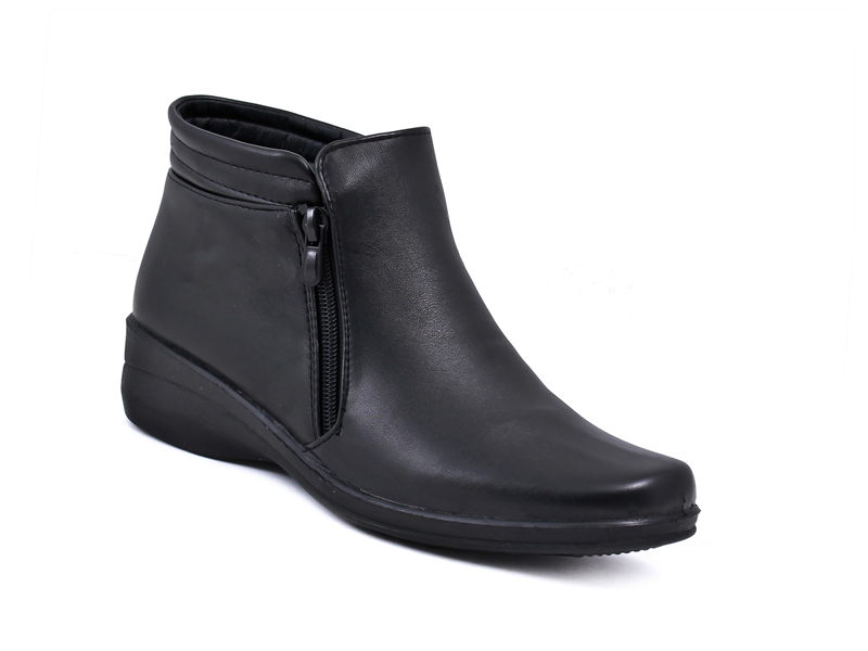2323-LF45039B  п/ботинки женские иск.кожа байка черный (Health Shoes econom)/12 36-42