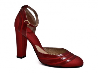 7192-08#5 туфли женские текстиль нат.кожа красный  (Elisabeth)