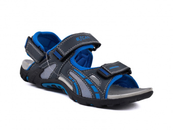 ES417012-2  туфли подростковые(летние) иск.кожа текстиль сер/голубой  (Escan)/12 29-36 